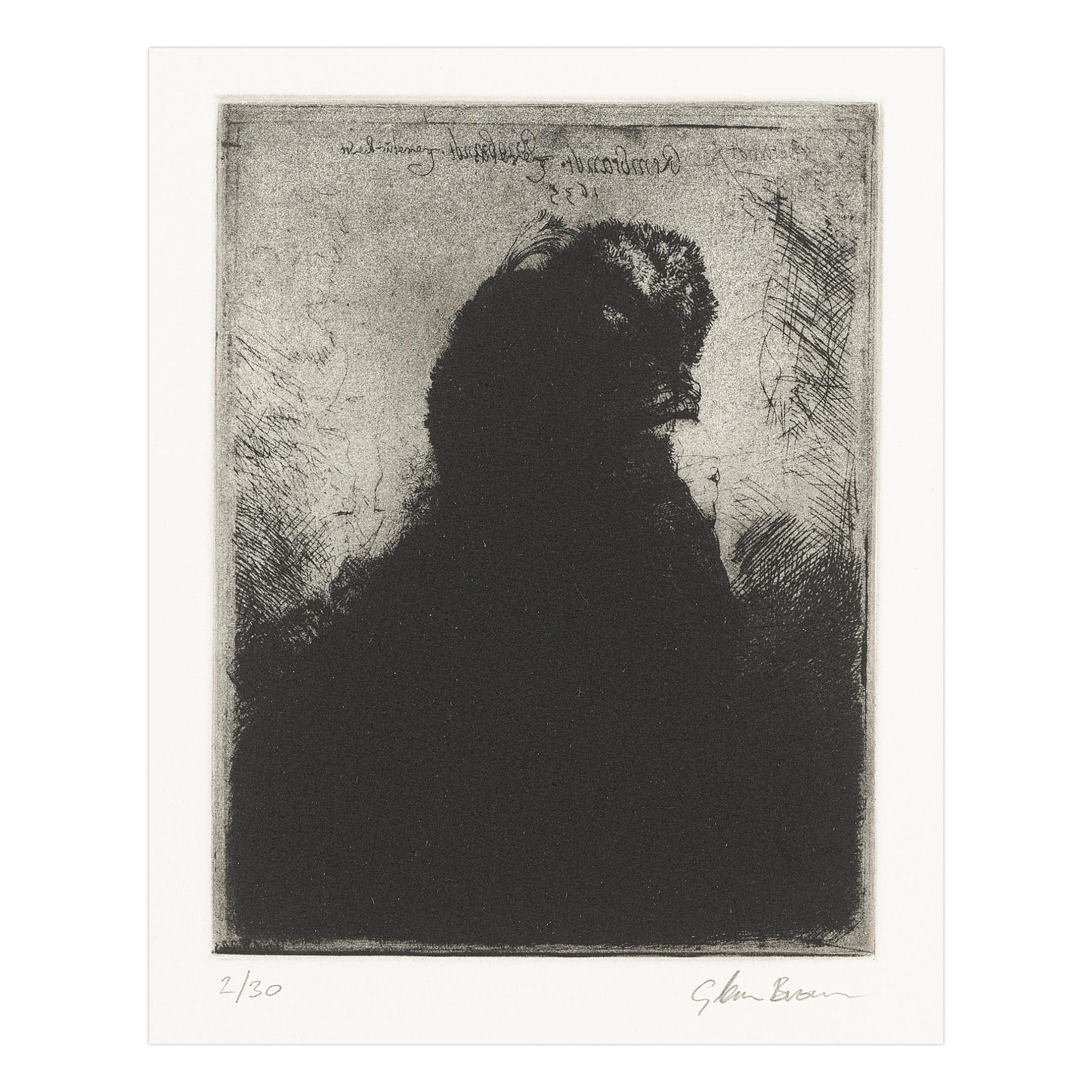 Glenn Brown 'Layered Portrait (after Rembrandt) 4' Etching