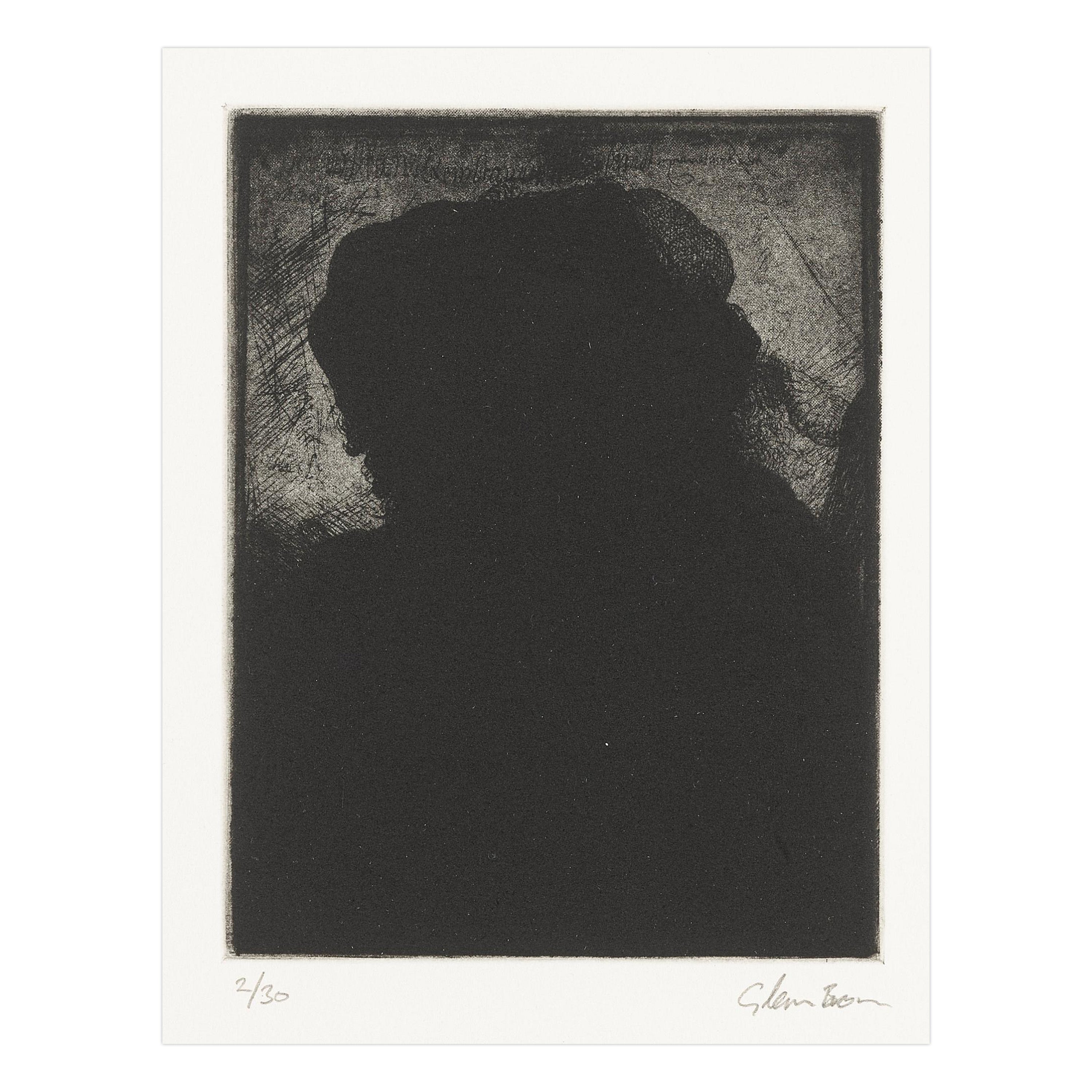 Glenn Brown 'Layered Portrait (after Rembrandt) 5' Etching